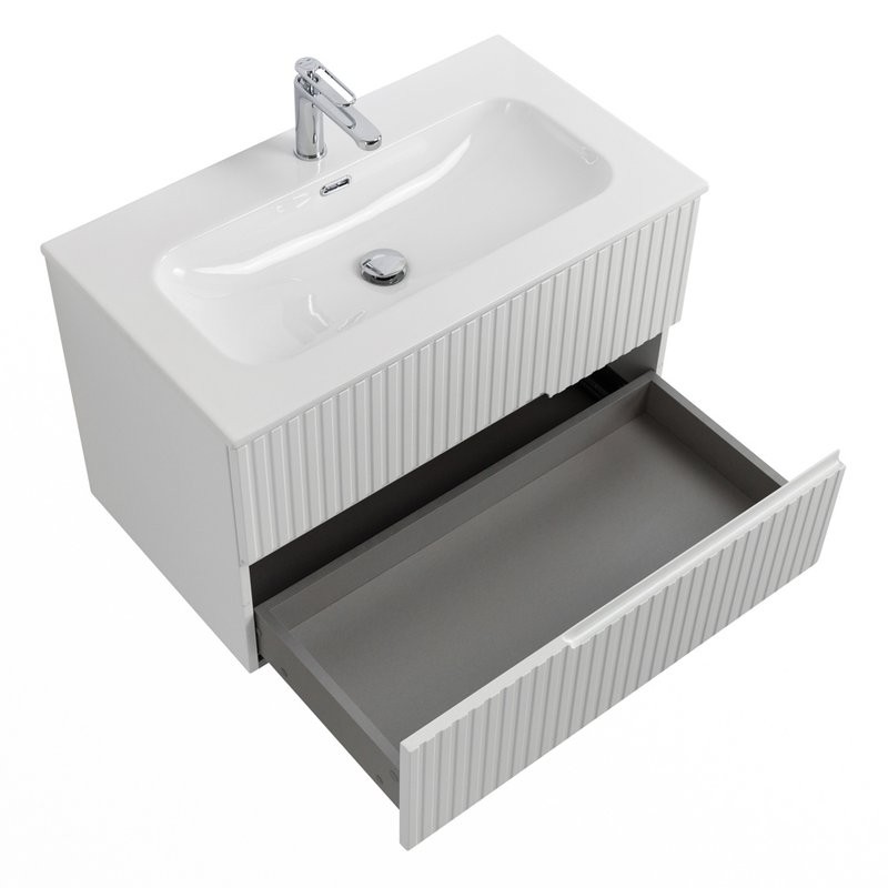 Тумба с раковиной Cezares Duet 80 bianco opaco, раковина Cezares CZR-8073-80