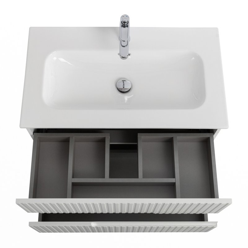 Тумба с раковиной Cezares Duet 80 bianco opaco, раковина Cezares CZR-8073-80