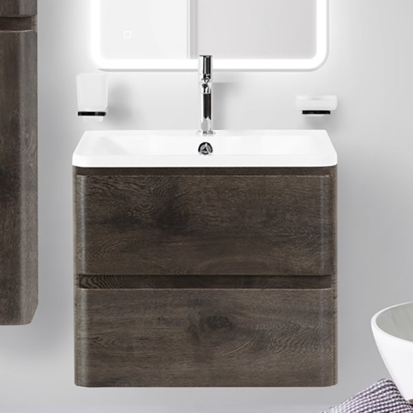 Тумба с раковиной BelBagno Albano 60 подвесная, rovere nature grigio