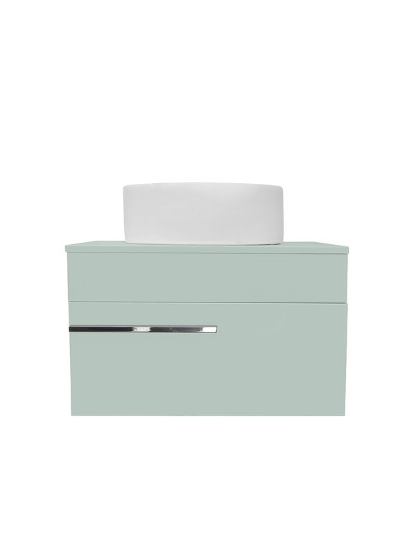 Тумба под раковину со столешницей Runo Вудлайн 65 оливковая