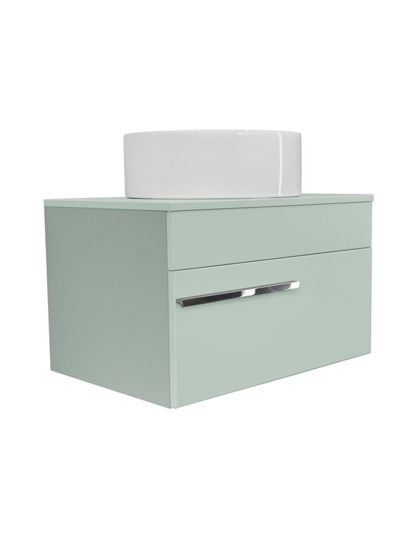 Тумба под раковину со столешницей Runo Вудлайн 65 оливковая