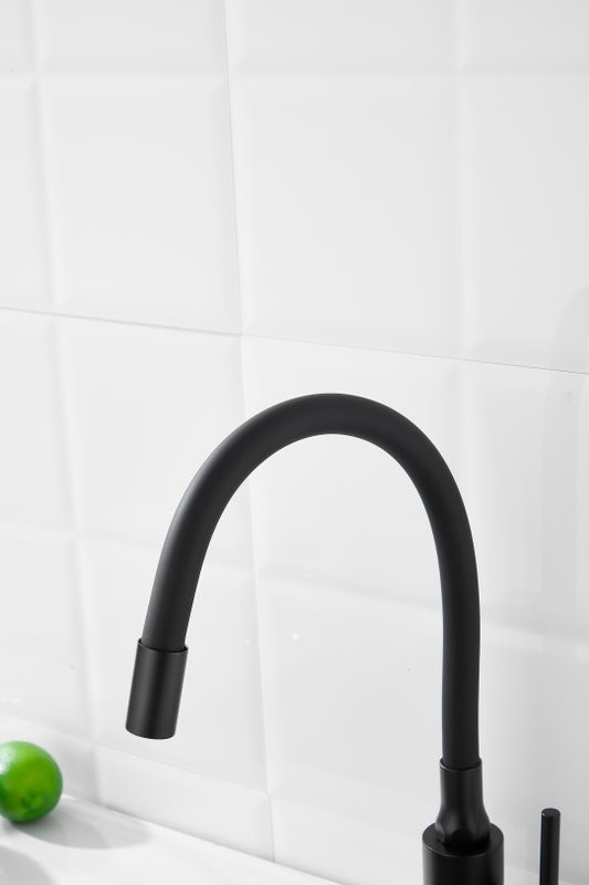 Смеситель для кухни BELZ B810 B73810-7 с гибким изливом, черный