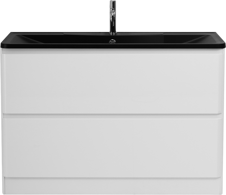 Мебель для ванной комнаты BelBagno Albano 120 напольная, bianco lucido, черная матовая раковина