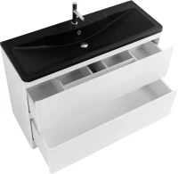 Мебель для ванной комнаты BelBagno Albano 120 напольная, bianco lucido, черная матовая раковина