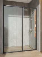 Душевая дверь в нишу Orange E02 160TB 160х190, профиль матовый черный