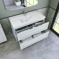 Тумба с раковиной Caprigo Wales 100 матовая белая