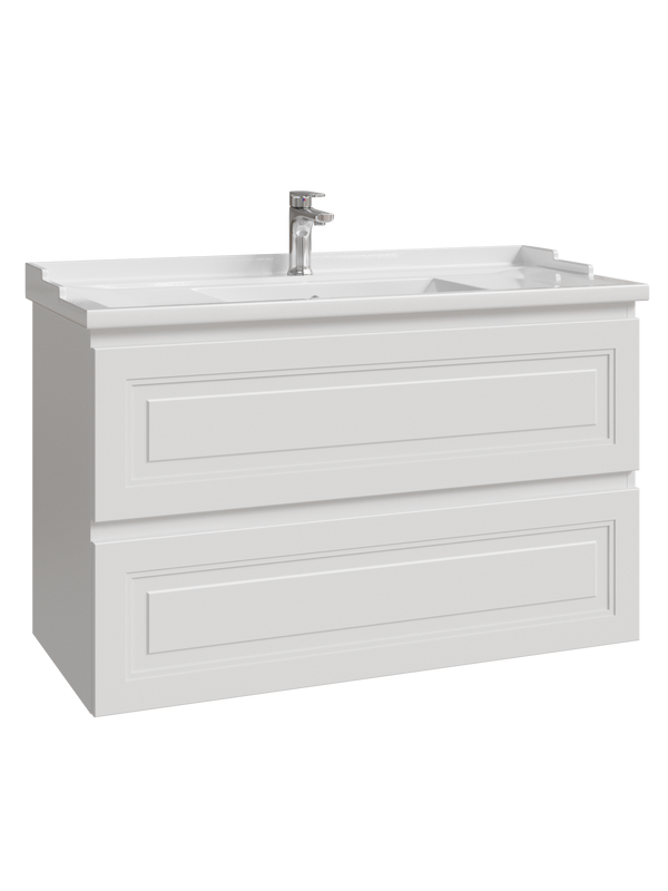 Тумба с раковиной Caprigo Wales 100 матовая белая