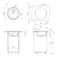 Мойка кухонная Ulgran Quartz Nora 485-01 жасмин Мойка кухонная Ulgran Quartz Nora 485-01 жасмин