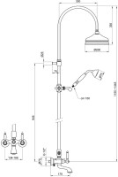 Душевая стойка Webert Dorian DO721208010 золото