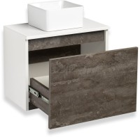 Тумба с раковиной Runo Бари 50 железный камень, раковина Uno 25