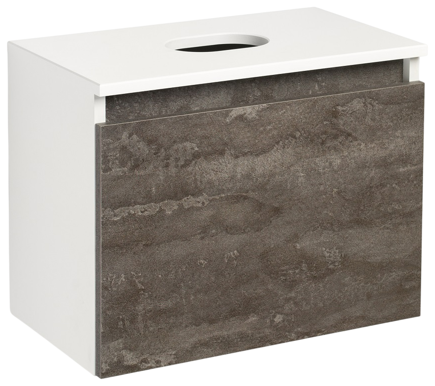 Тумба с раковиной Runo Бари 50 железный камень, раковина Uno 25