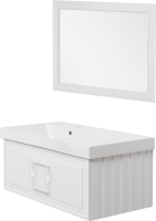 Мебель для ванной комнаты La Fenice Cubo 90 L белая, ручка белая
