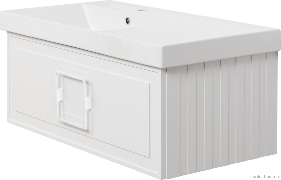 Мебель для ванной комнаты La Fenice Cubo 90 L белая, ручка белая