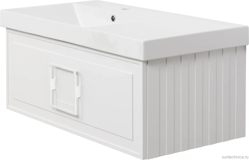 Мебель для ванной комнаты La Fenice Cubo 90 L белая, ручка белая