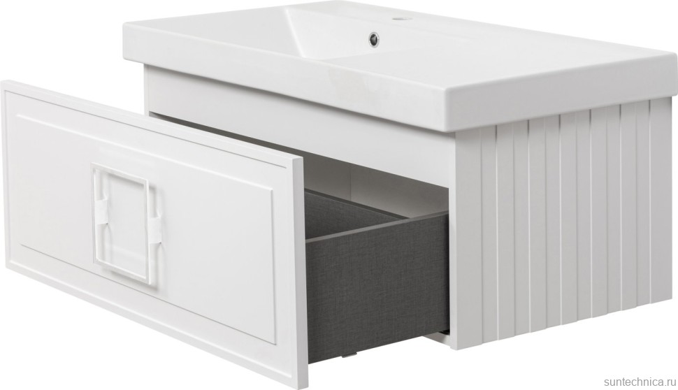 Мебель для ванной комнаты La Fenice Cubo 90 L белая, ручка белая