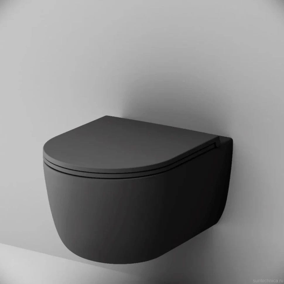 Унитаз подвесной Damixa Sirius DX86C1700MBSC с микролифтом, черный матовый