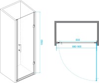 Душевая дверь в нишу RGW Passage PA-06B 41080609-14 90х195, профиль черный