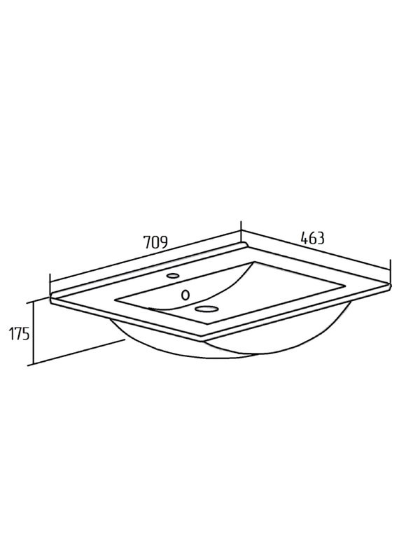 Тумба с раковиной Runo Lina 70 напольная, глянцевая белая