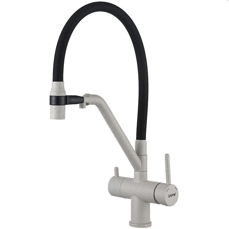 Смеситель для кухни Gappo G4398-81 с гибким изливом, белый