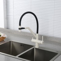 Смеситель для кухни Gappo G4398-81 с гибким изливом, белый