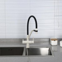Смеситель для кухни Gappo G4398-81 с гибким изливом, белый