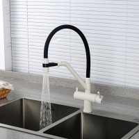 Смеситель для кухни Gappo G4398-81 с гибким изливом, белый