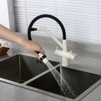 Смеситель для кухни Gappo G4398-81 с гибким изливом, белый
