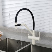 Смеситель для кухни Gappo G4398-81 с гибким изливом, белый
