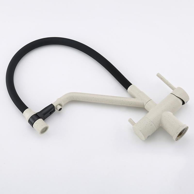 Смеситель для кухни Gappo G4398-81 с гибким изливом, белый