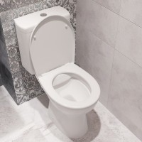 Унитаз-компакт напольный DIWO Казань 9879B003-7201 безободковый, с микролифтом