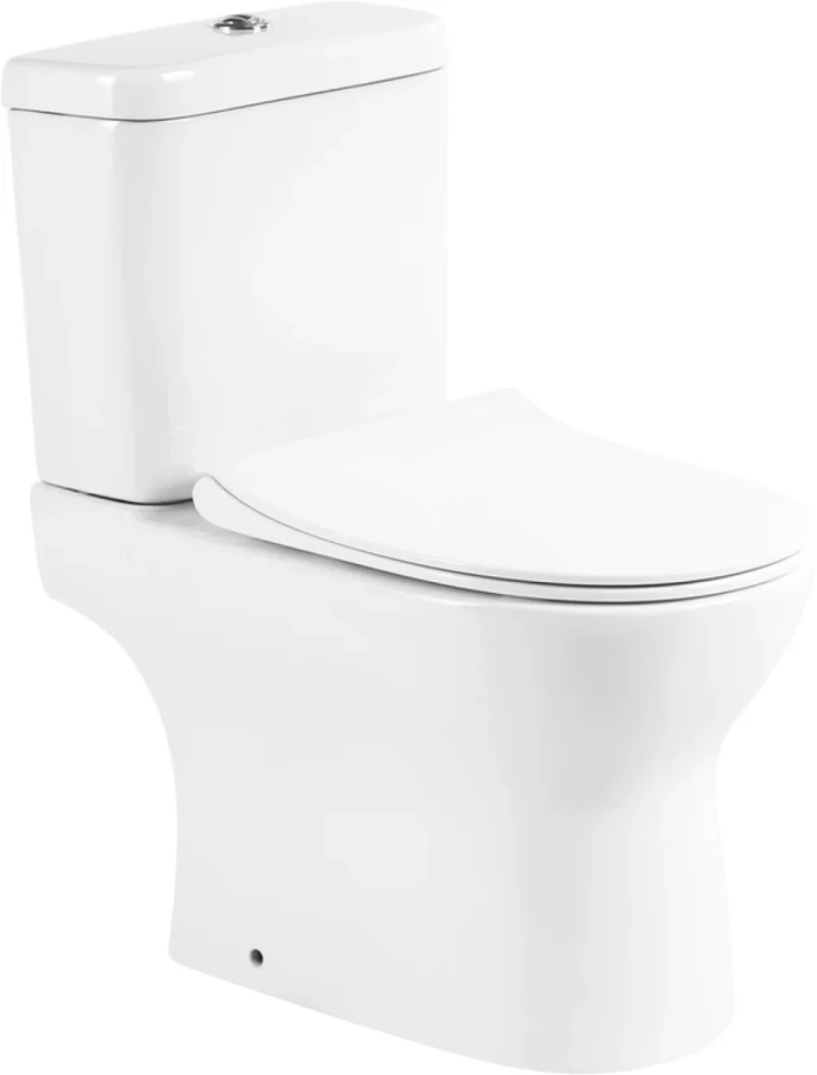 Унитаз-компакт напольный BelBagno Steam BB130CPR/SC безободковый, бачок BB130T, крышка BB130SC