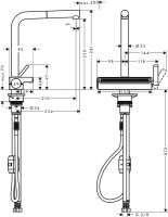 Смеситель для кухни Hansgrohe Aquno Select M81 73836000 хром