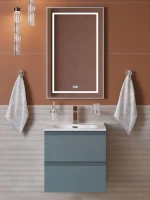 Тумба с раковиной BelBagno Kraft 39 50 подвесная, матовая голубая, раковина bb500/390etl
