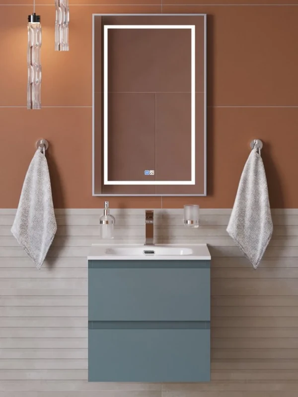 Тумба с раковиной BelBagno Kraft 39 50 подвесная, матовая голубая, раковина bb500/390etl