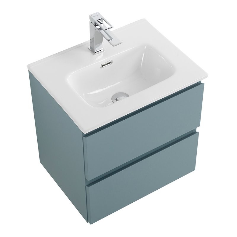 Тумба с раковиной BelBagno Kraft 39 50 подвесная, матовая голубая, раковина bb500/390etl