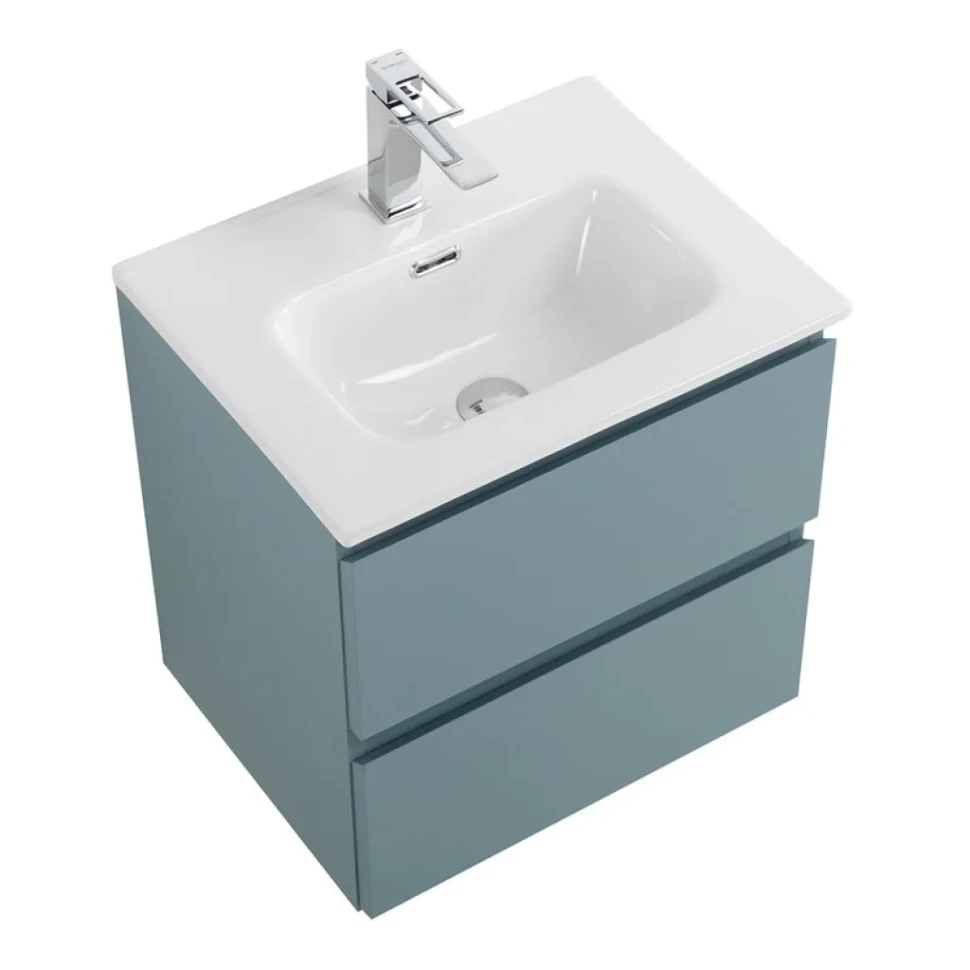 Тумба с раковиной BelBagno Kraft 39 50 подвесная, матовая голубая, раковина bb500/390etl