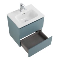 Тумба с раковиной BelBagno Kraft 39 50 подвесная, матовая голубая, раковина bb500/390etl