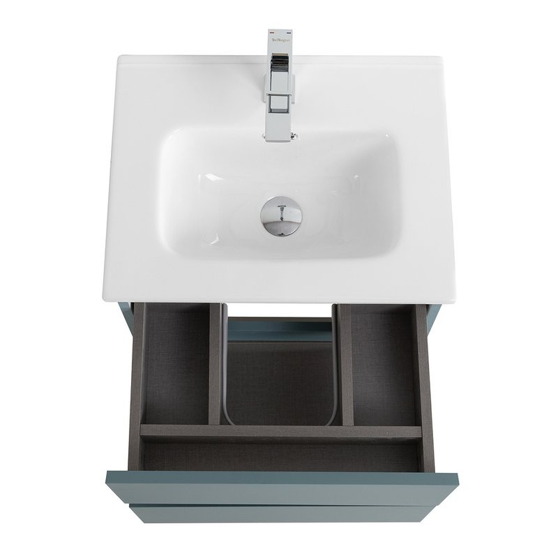 Тумба с раковиной BelBagno Kraft 39 50 подвесная, матовая голубая, раковина bb500/390etl