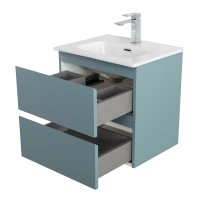 Тумба с раковиной BelBagno Kraft 39 50 подвесная, матовая голубая, раковина bb500/390etl