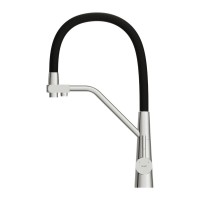 Смеситель для кухни Cersanit Живой (Vivo) 68217 с гибким изливом, черный, хром