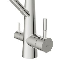 Смеситель для кухни Cersanit Живой (Vivo) 68217 с гибким изливом, черный, хром