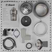 Комплект Мойка Florentina Липси 820 грей + Смеситель Альфа FL грей + Измельчитель Bort Titan Max Power