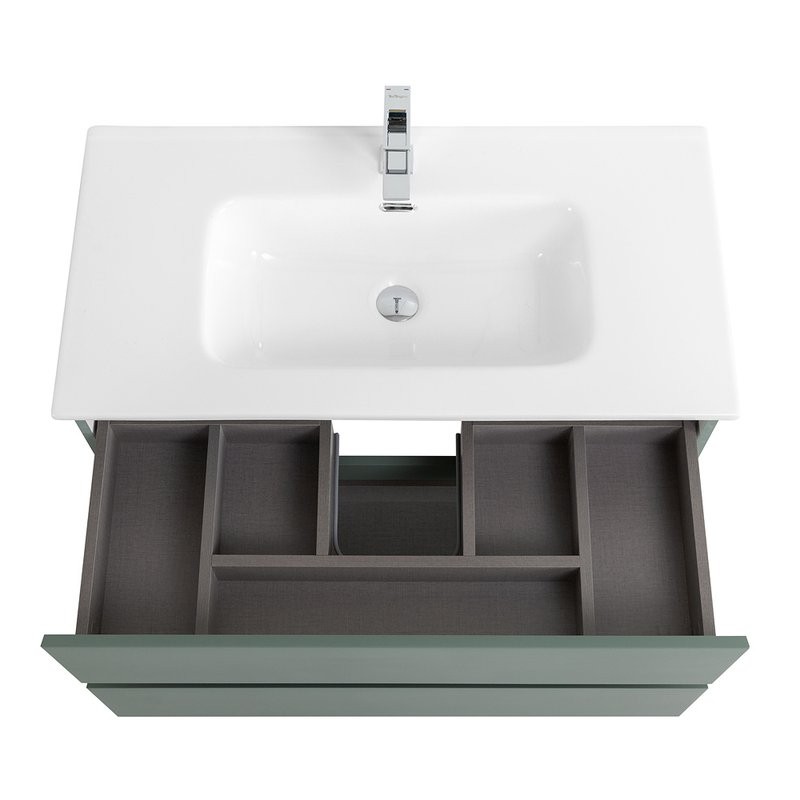 Мебель для ванной комнаты BelBagno Kraft 80 подвесная, матовая еловая, раковина bb800etl