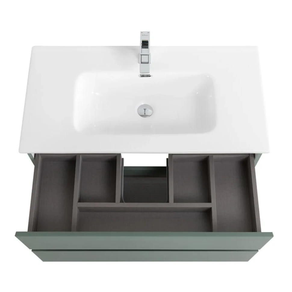 Мебель для ванной комнаты BelBagno Kraft 80 подвесная, матовая еловая, раковина bb800etl
