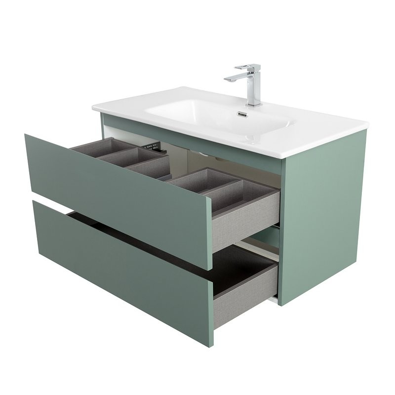 Мебель для ванной комнаты BelBagno Kraft 80 подвесная, матовая еловая, раковина bb800etl