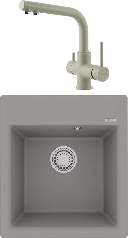 Комплект Мойка Lemark Hanka 450 9910009 грей + Смеситель Comfort LM3061PGR грей