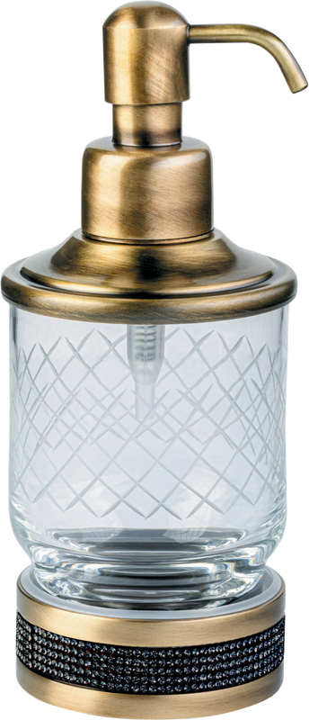 Дозатор Boheme Royal Cristal Black Br настольный, бронза