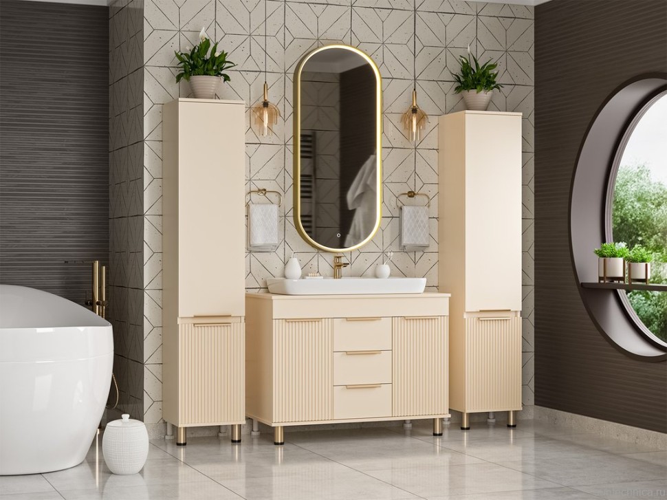 Шкаф пенал для ванной Brevita Enfida 35 L бежевый