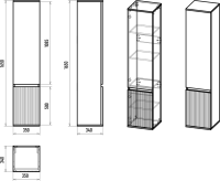 Шкаф пенал для ванной Brevita Enfida 35 L бежевый