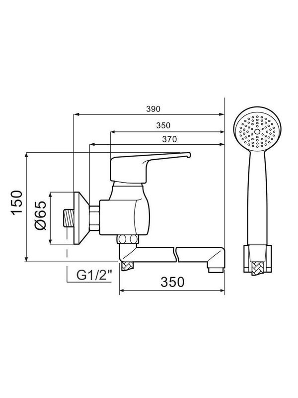 Смеситель с длинным изливом для ванны РМС SL50 SL50-006E-1